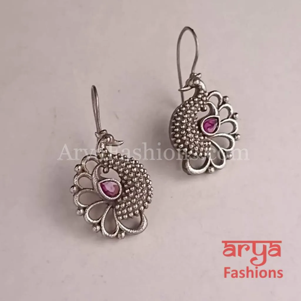 Oxidized Silver Trendy Earrings