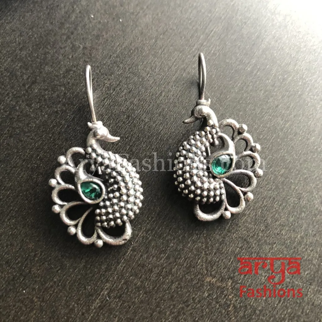 Oxidized Silver Trendy Earrings