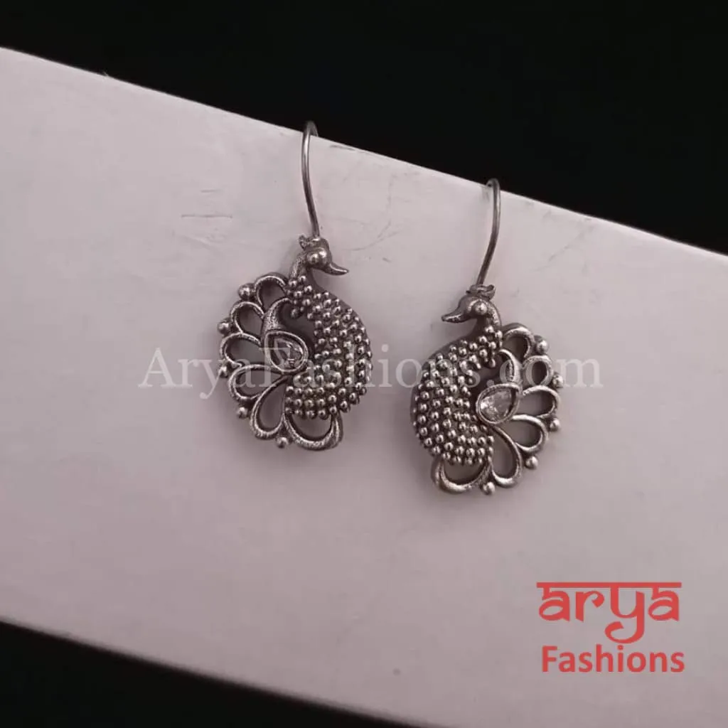 Oxidized Silver Trendy Earrings