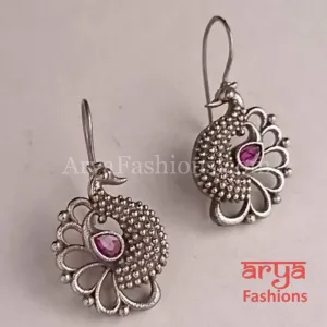 Oxidized Silver Trendy Earrings