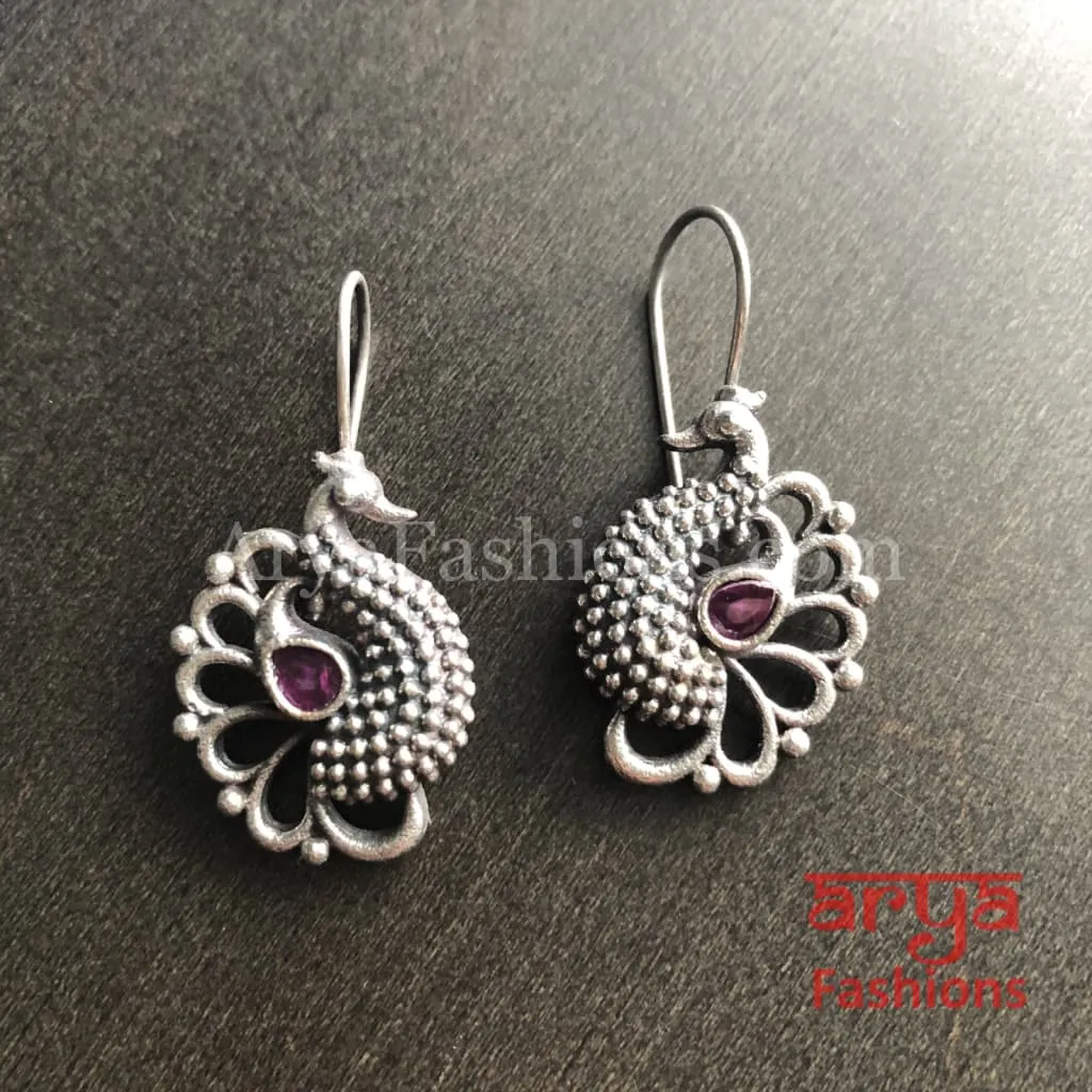 Oxidized Silver Trendy Earrings