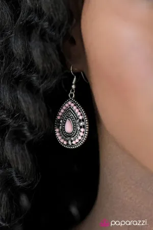 Paparazzi Earring ~ Dropping Daylight - Pink