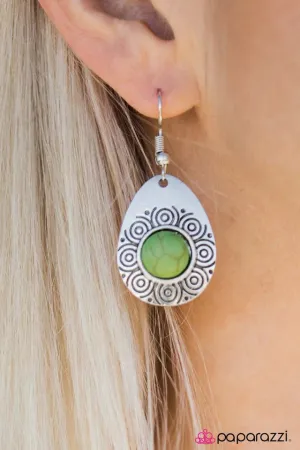 Paparazzi Earring ~ Growing Season - Green