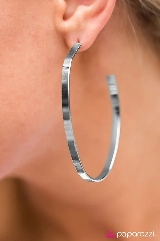 Paparazzi Earring ~ Just Around The Bend - Silver