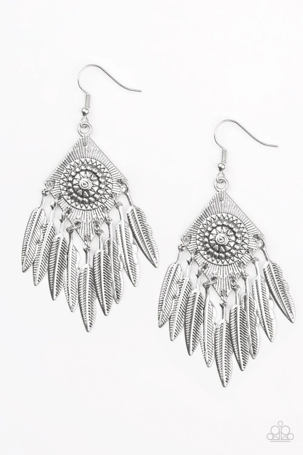 Paparazzi Earring ~ Western Rattler - Silver