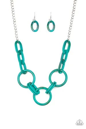 Paparazzi Necklace ~ Turn Up The Heat - Blue