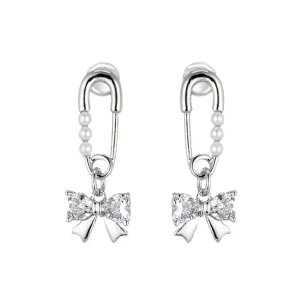 Pin & Bow Drop Earrings