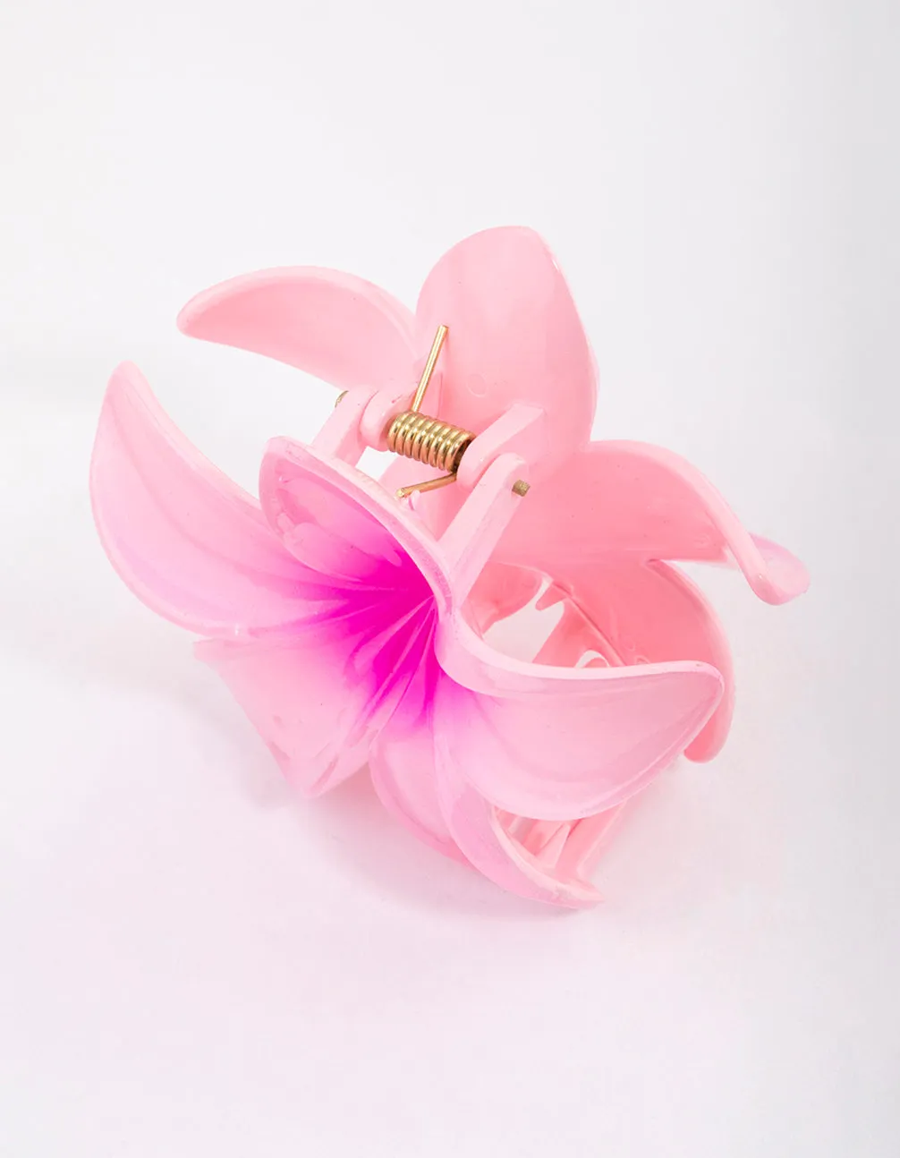 Plastic Pink Ombre Hibiscus Flower Claw Clip