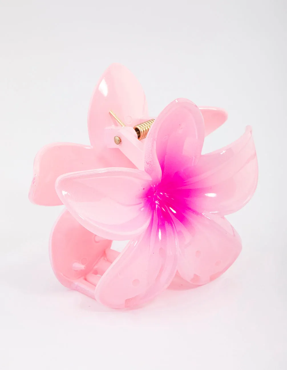 Plastic Pink Ombre Hibiscus Flower Claw Clip