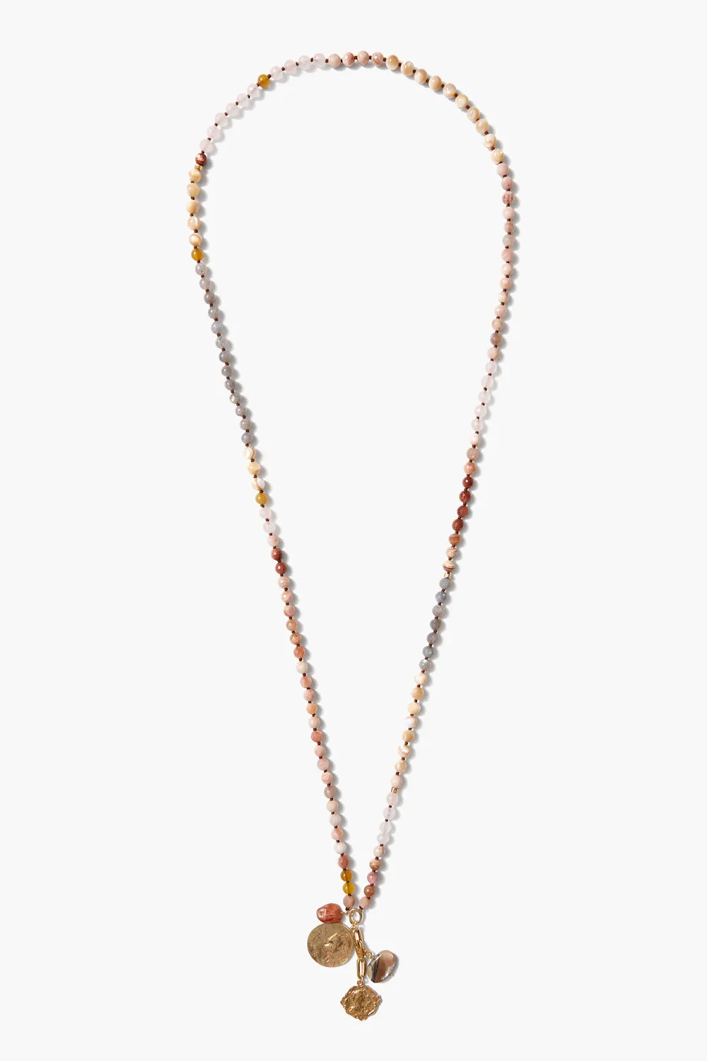 Portrait Charm Necklace Sunstone