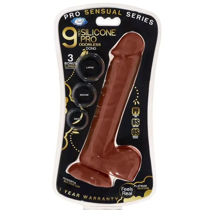 Pro Sensual Premium Silicone Dong W/ 3 C Rings 9 "