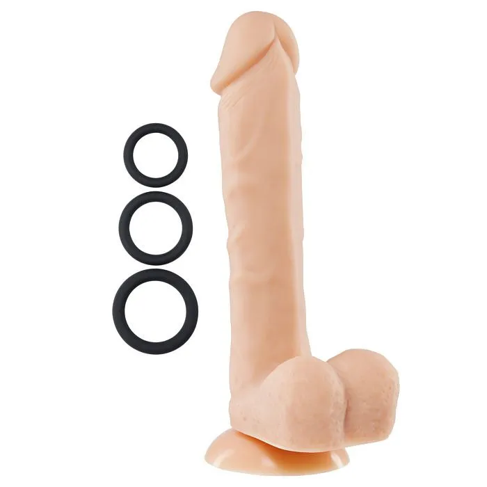 Pro Sensual Premium Silicone Dong W/ 3 C Rings 9 "