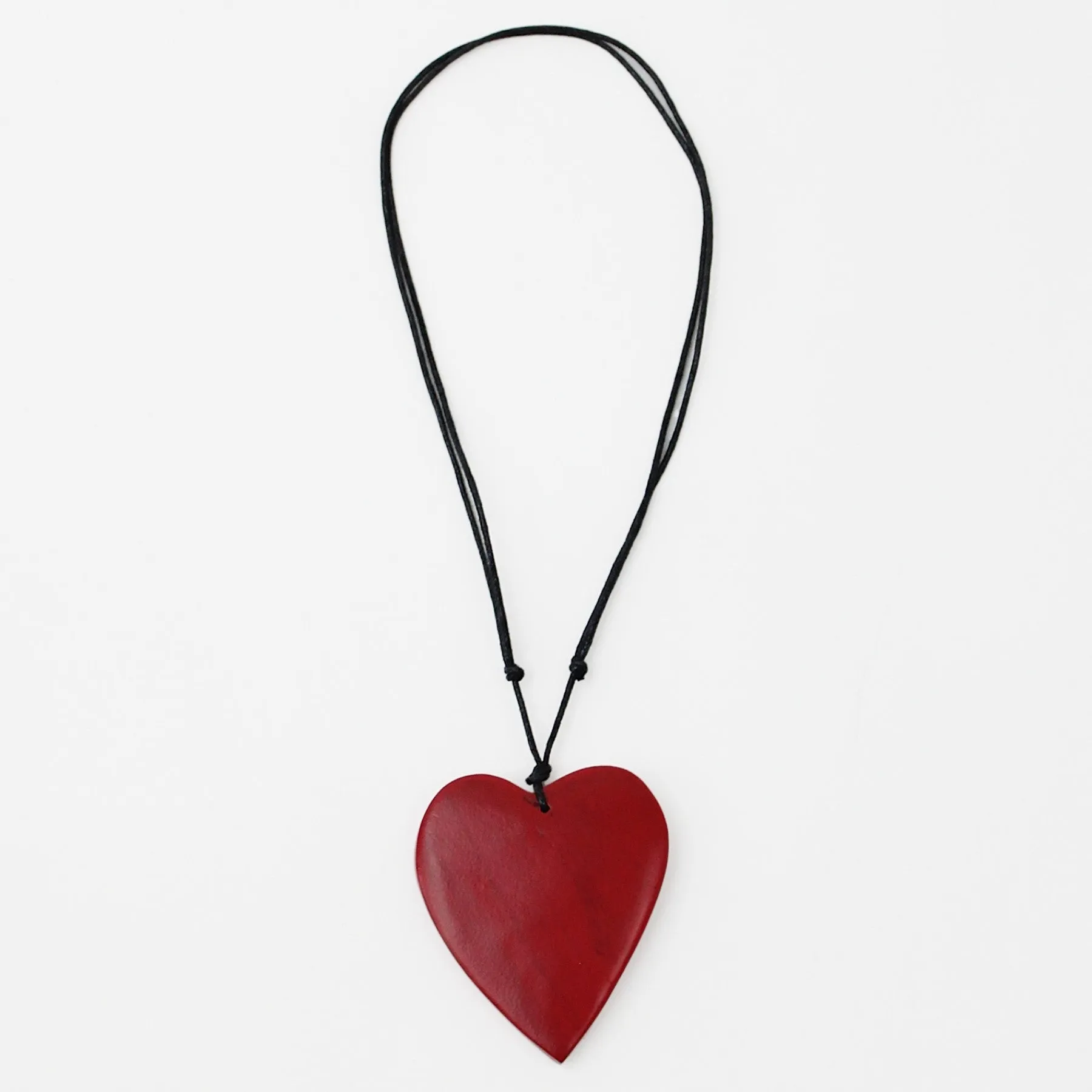 Red Gabi Heart Wood Necklace