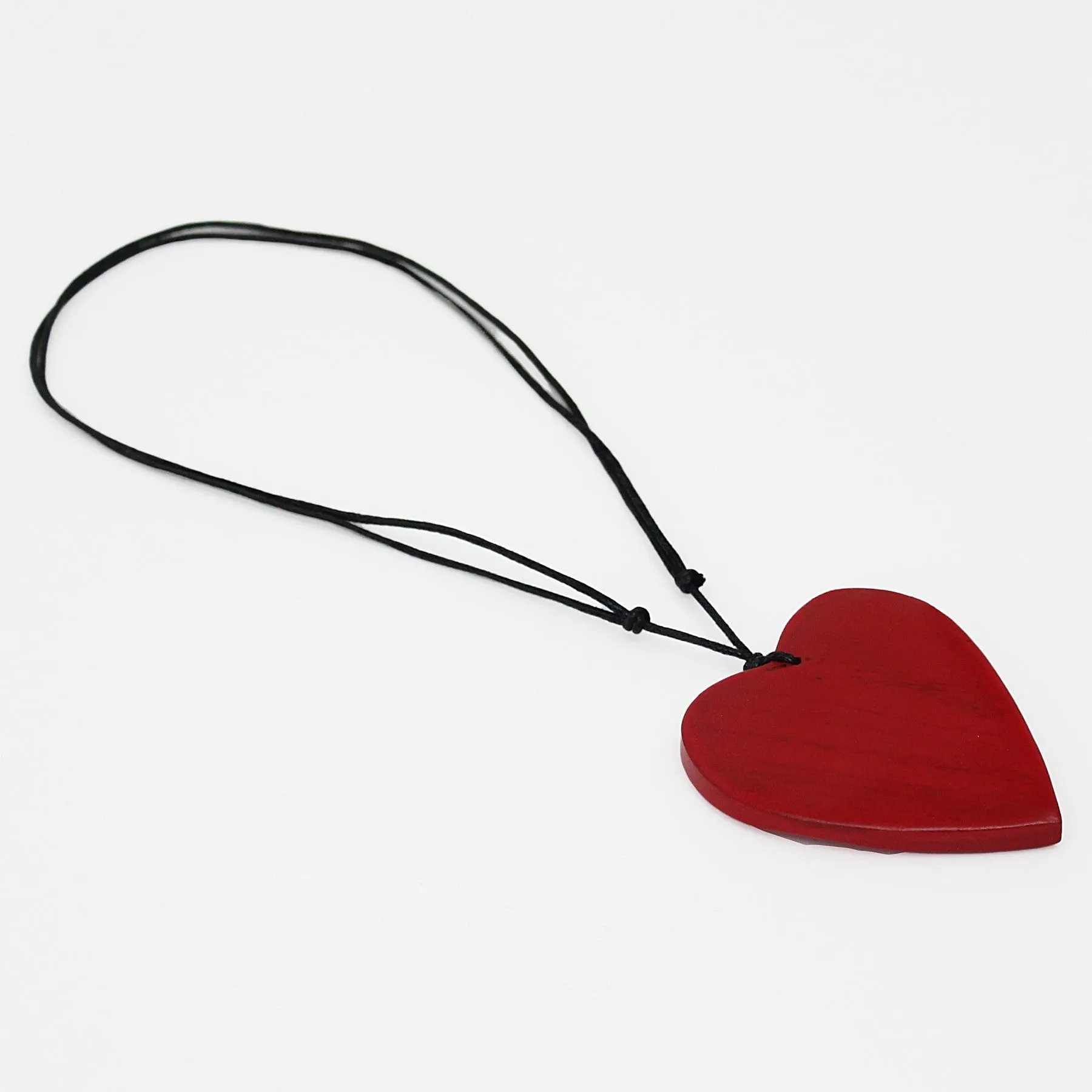 Red Gabi Heart Wood Necklace