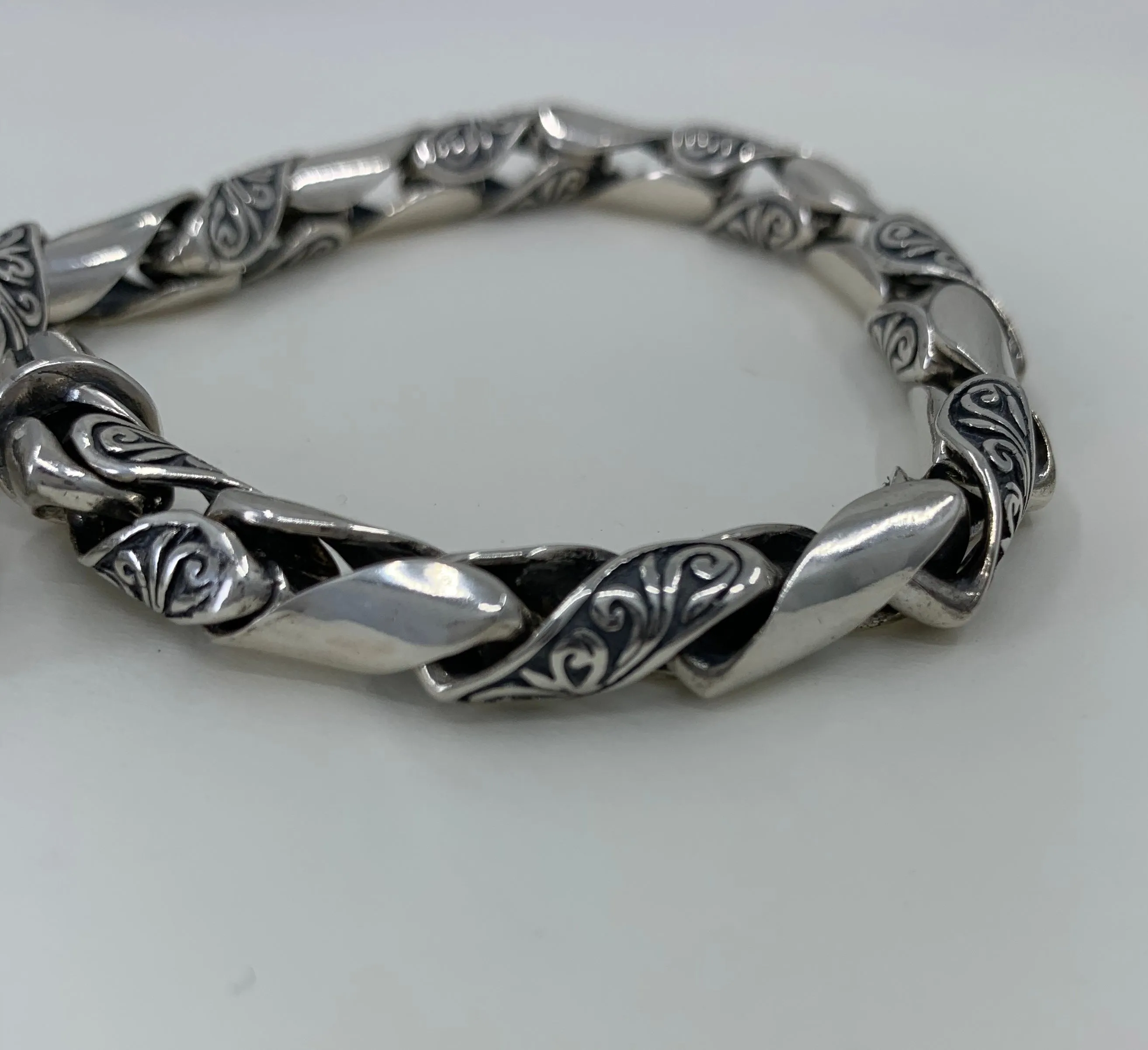 Silver Hand Engraved Bracelet