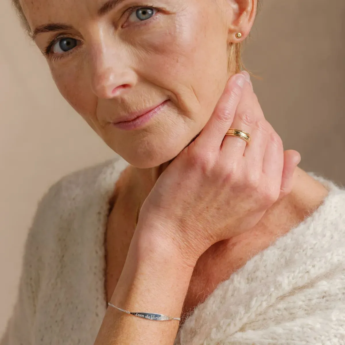 Silver Lean do bhrionglóid sentiment ring