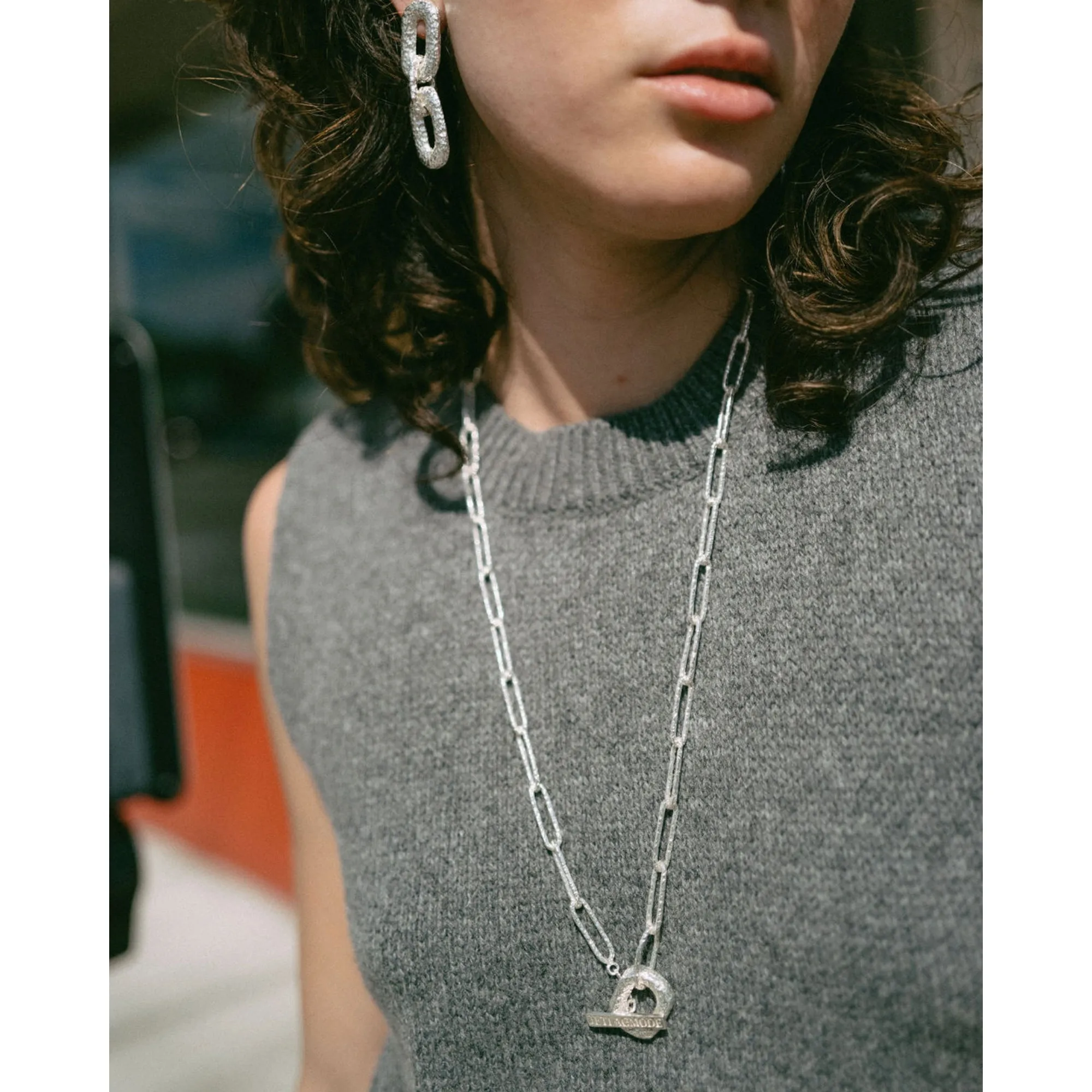 Simple Connection Chain Necklace (Silver)