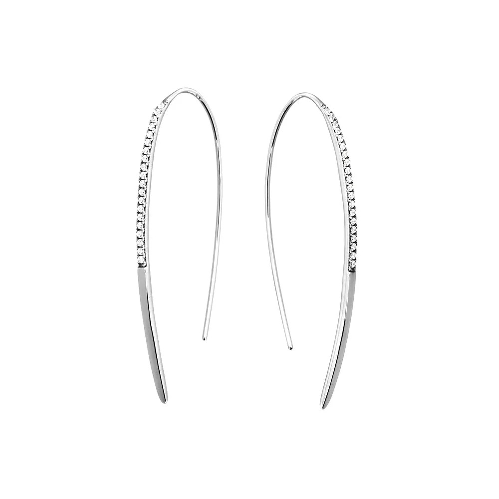 Slim Pavé Hook Earrings