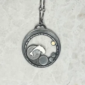 SP1-"Happy Dolphin Whimsy Bubble Pendant