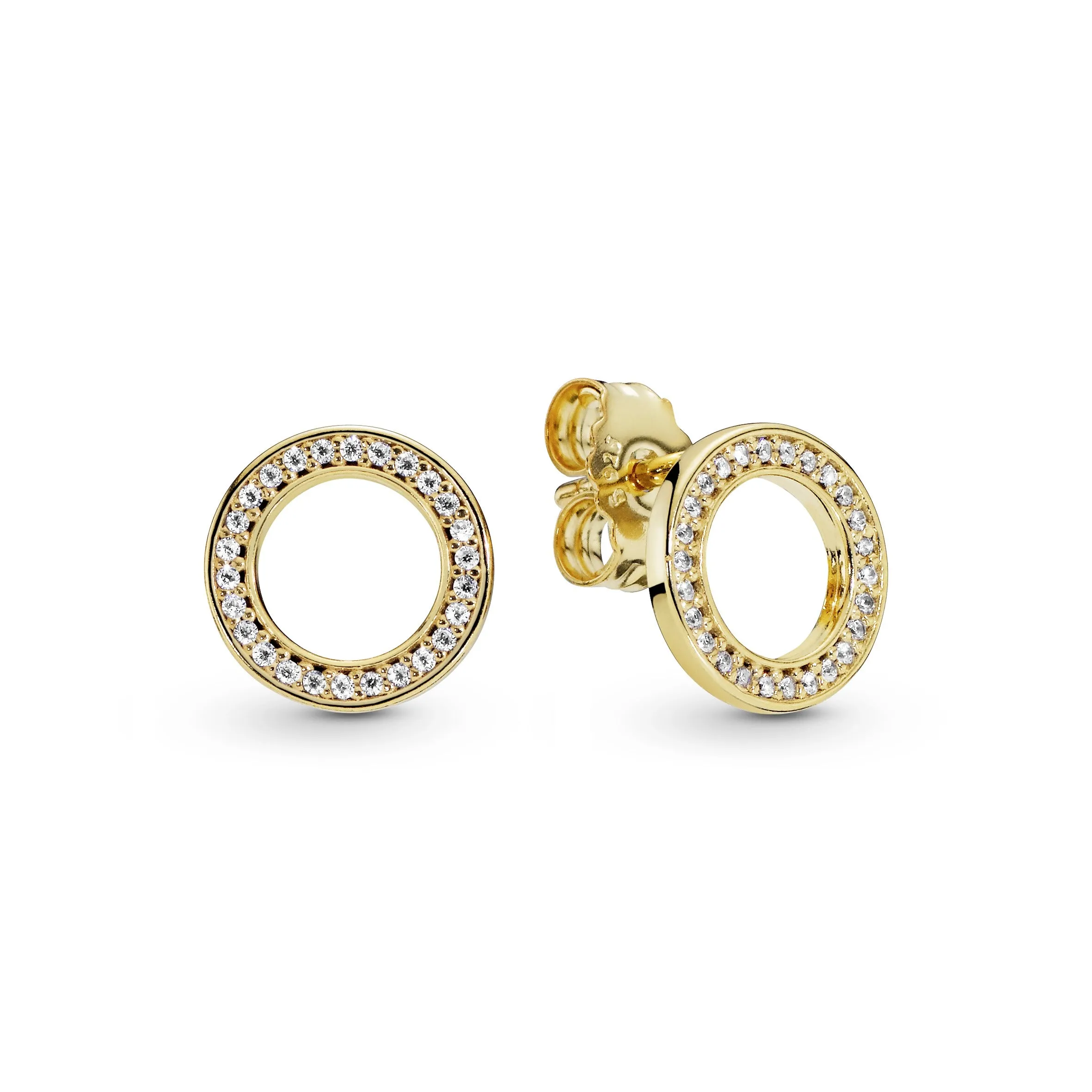 Sparkling Circle Stud Earrings