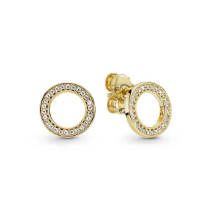 Sparkling Circle Stud Earrings