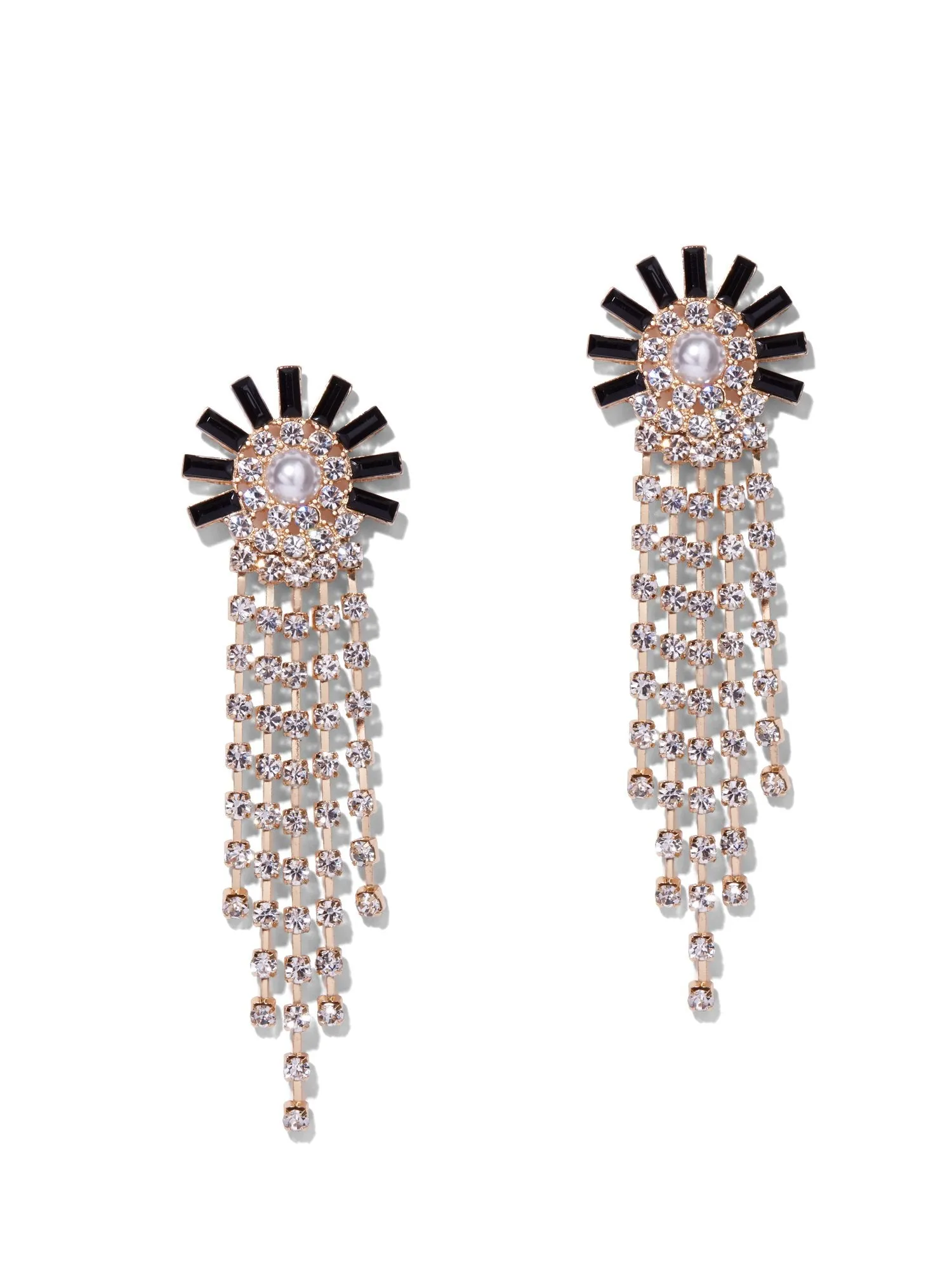 Sparkling Goldtone Statement Drop Earring