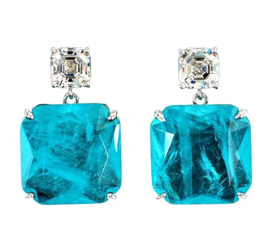 Sparkling Paraiba Tourmaline Gemstone Drop Earrings