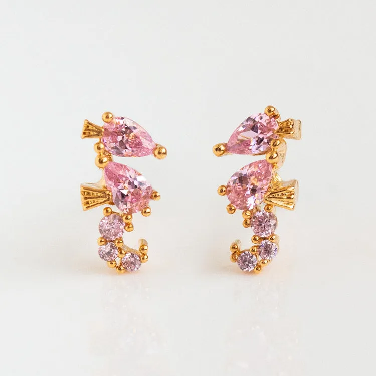 Sparkling Seahorse Studs