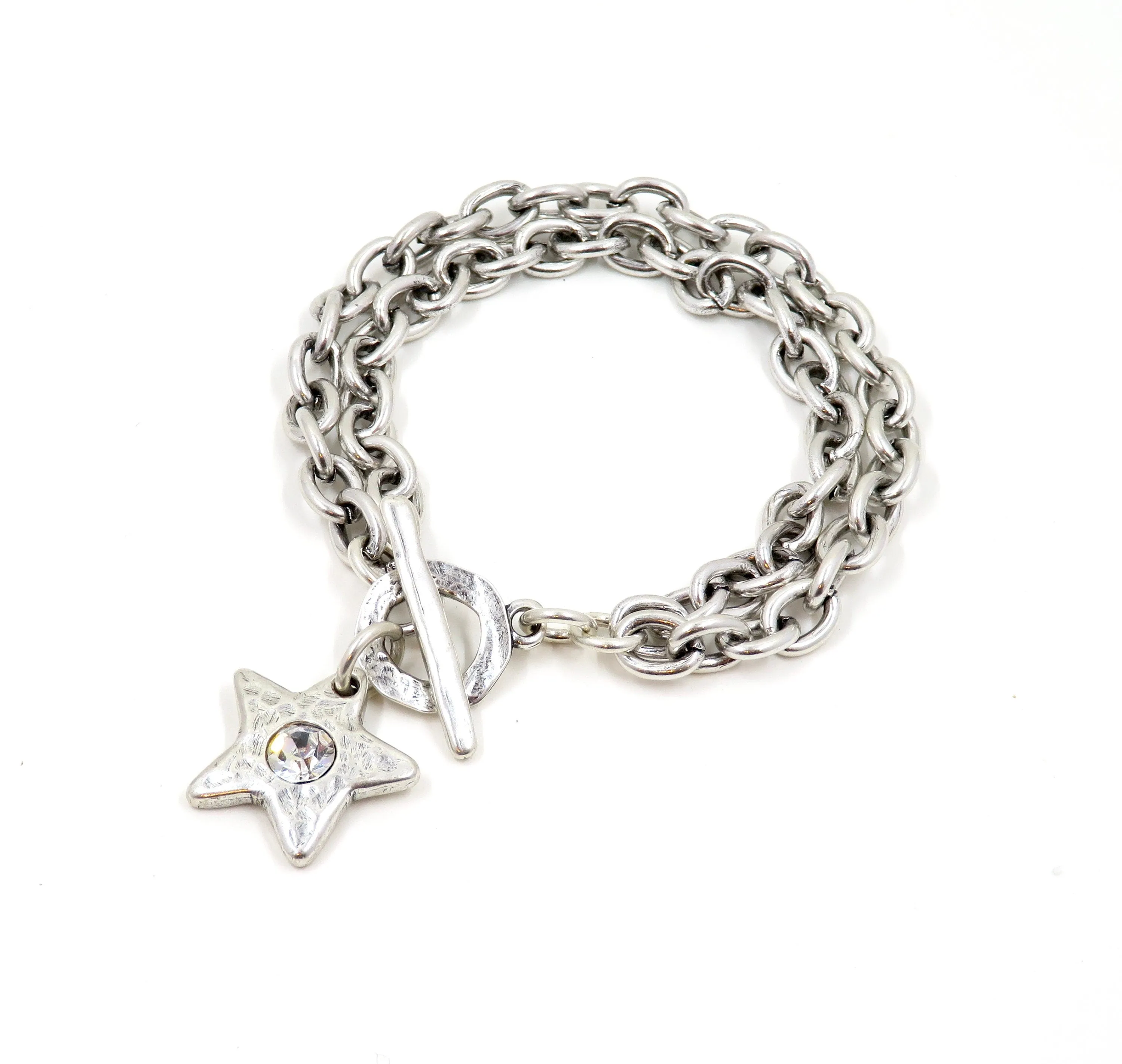 Sparkling Silver Star Bracelet