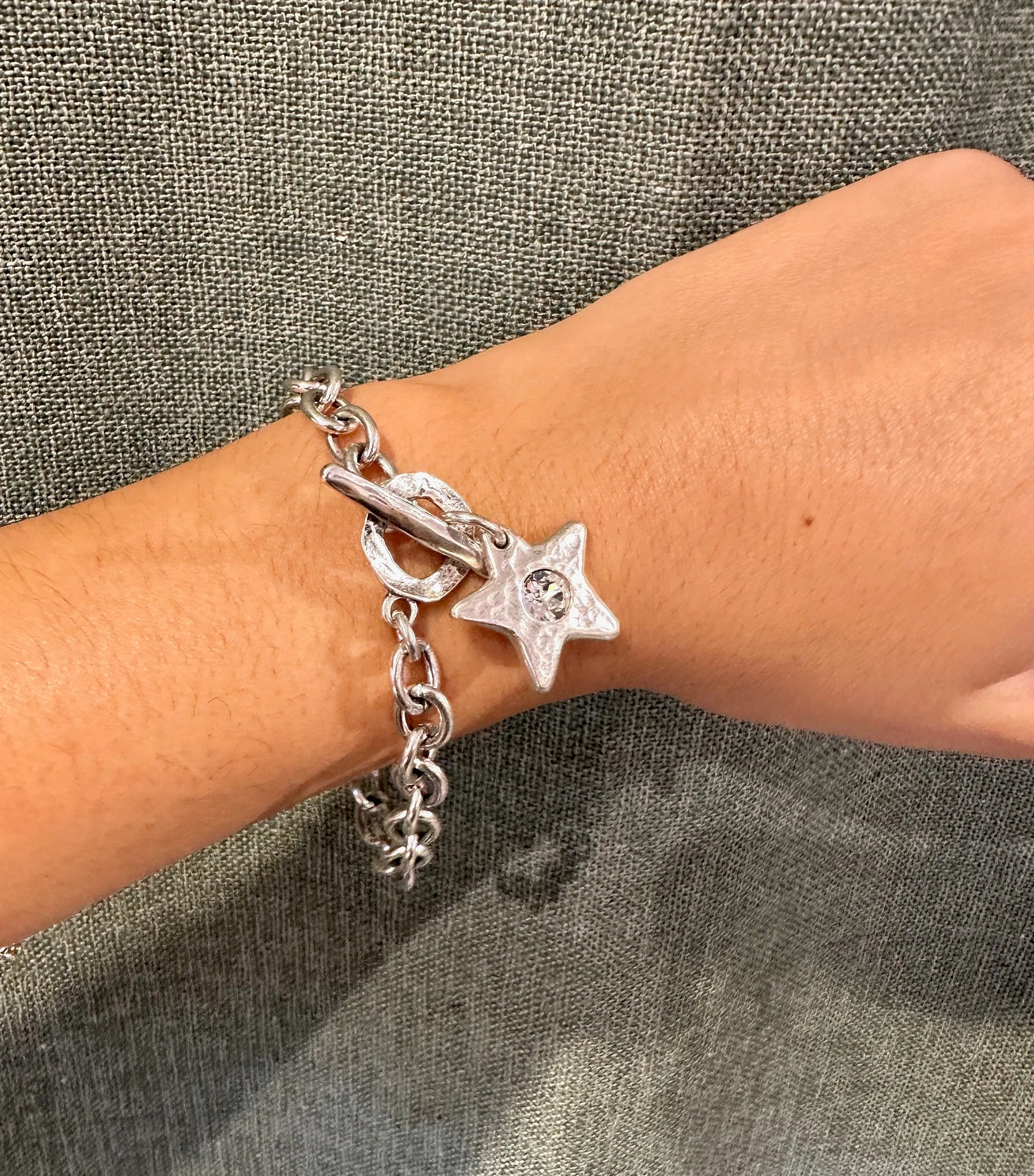 Sparkling Silver Star Bracelet