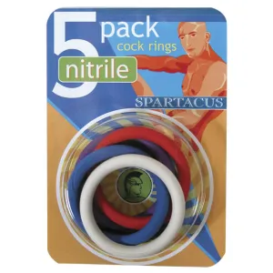 Spartacus Nitrile Cock Rings (5 Per Package/2inches each)