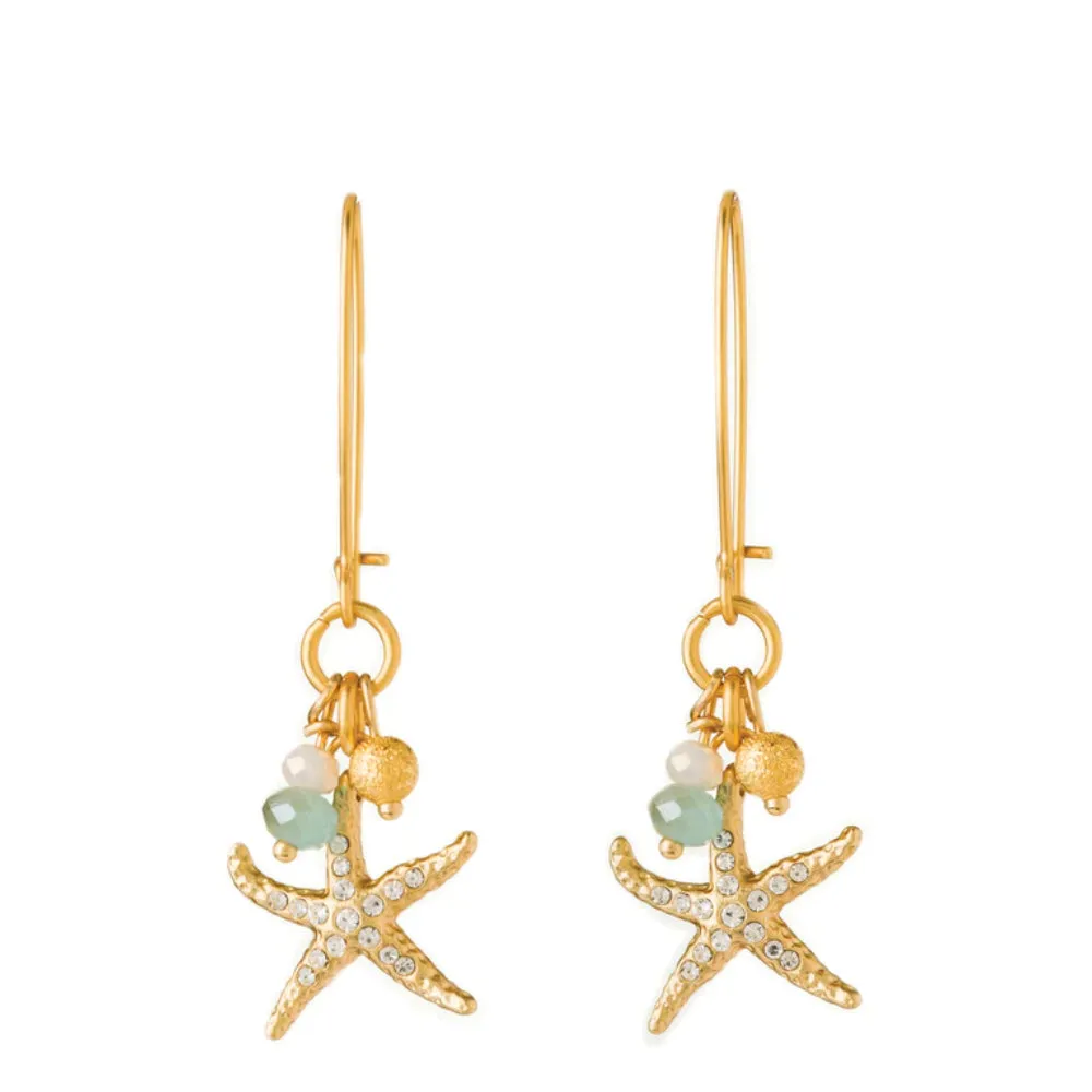 Spartina Starfish Sparkle Drop Earrings - Gold