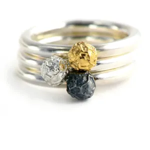 Stacking rings designs -A grain of peppercorn solitary rings