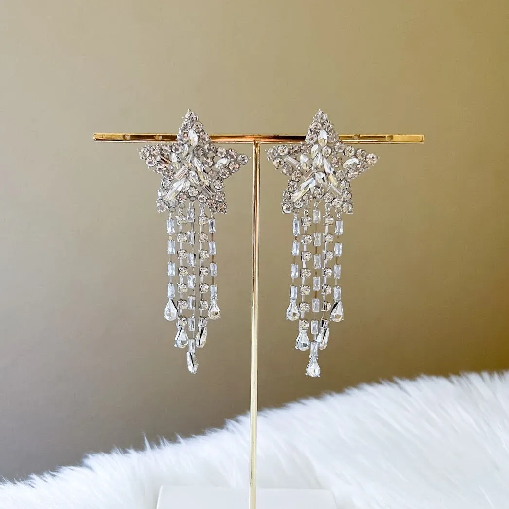 Starfall Rhinestone Statement Earrings