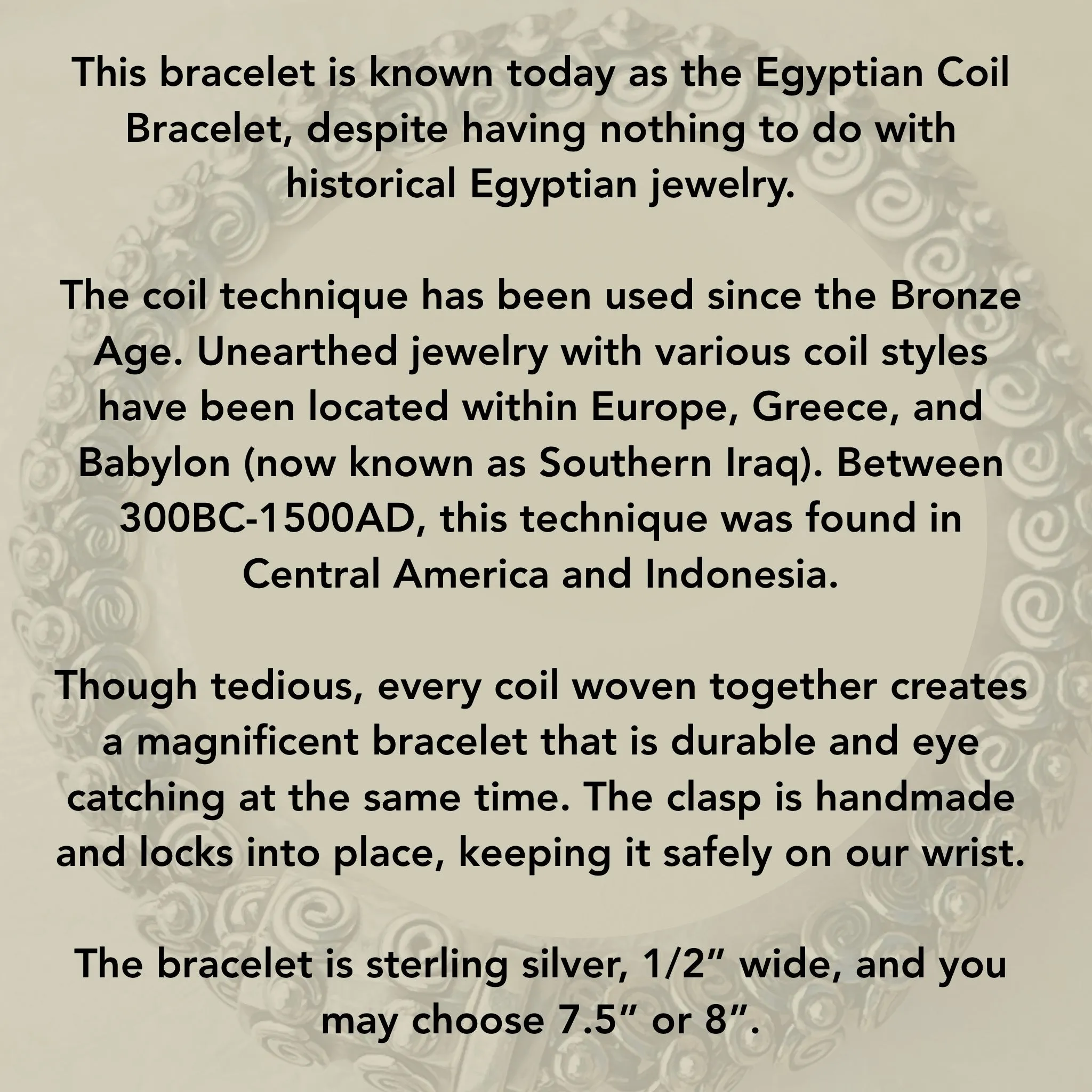 Sterling Silver Egyptian Coil Bracelet