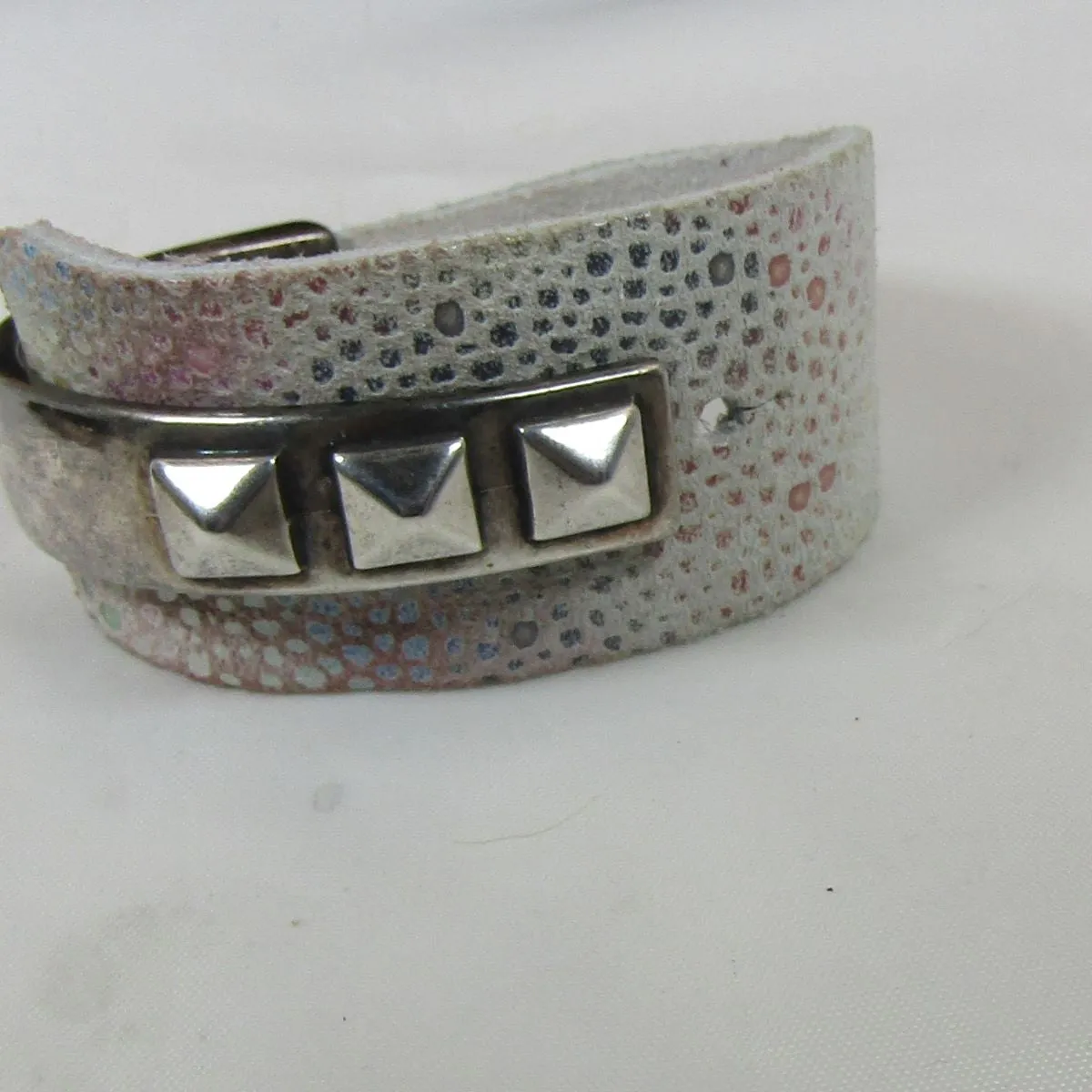 Stingray Leather Cuff Bracelets Silver Accent