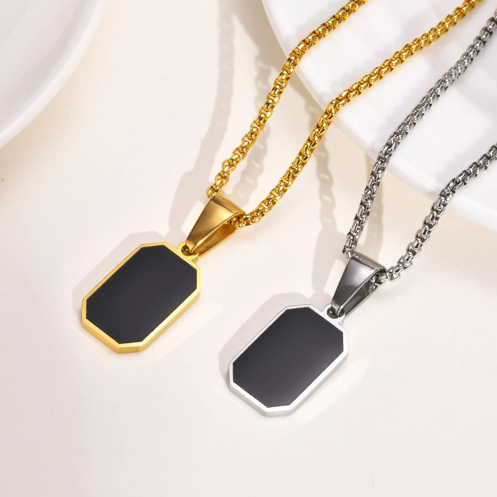 Stylish Geometric Square Necklaces