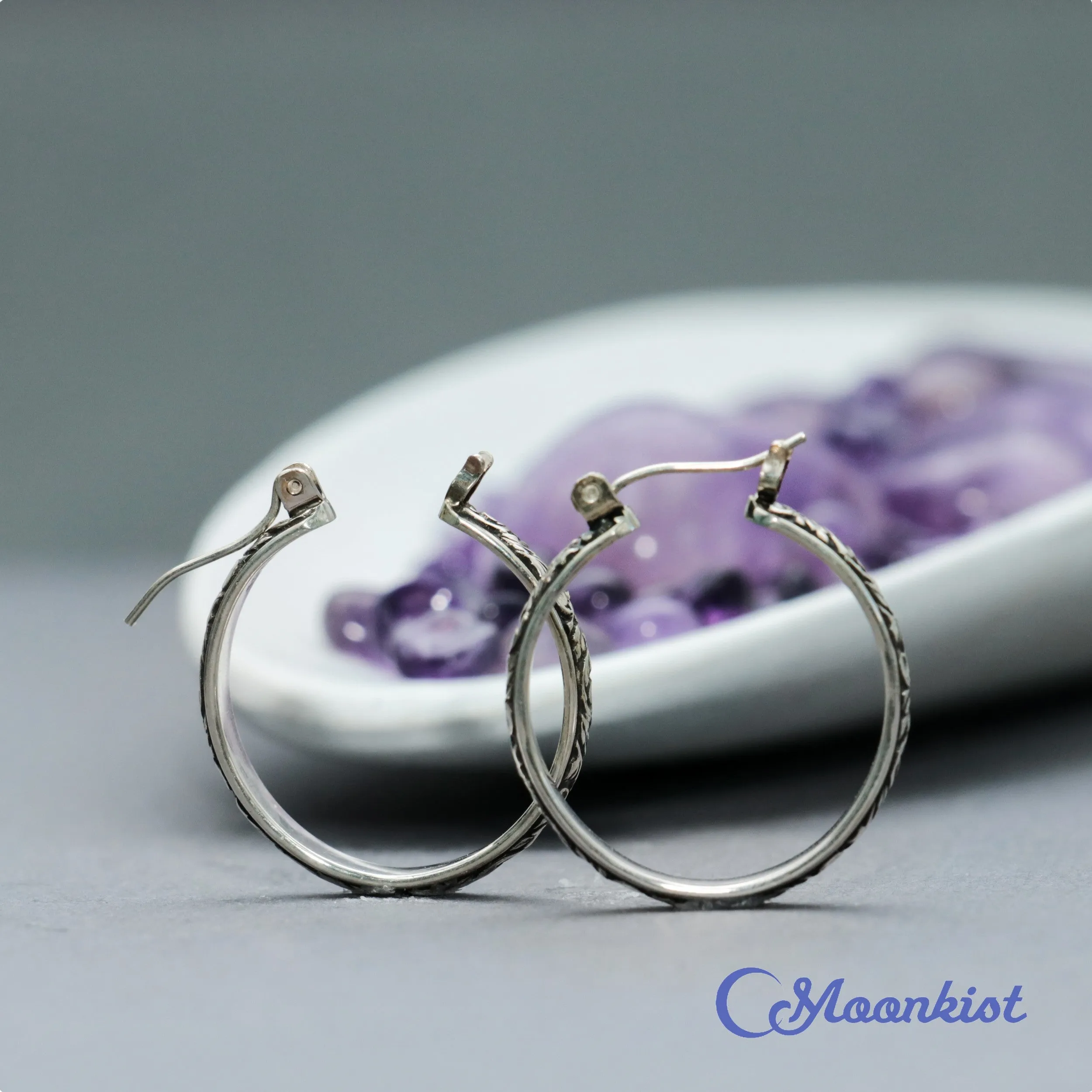 Tendril and Vine Sterling Silver Hoop Earrings | Moonkist Designs