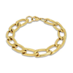 Thick Curb Link Chain Bracelet (Gold-Plated)