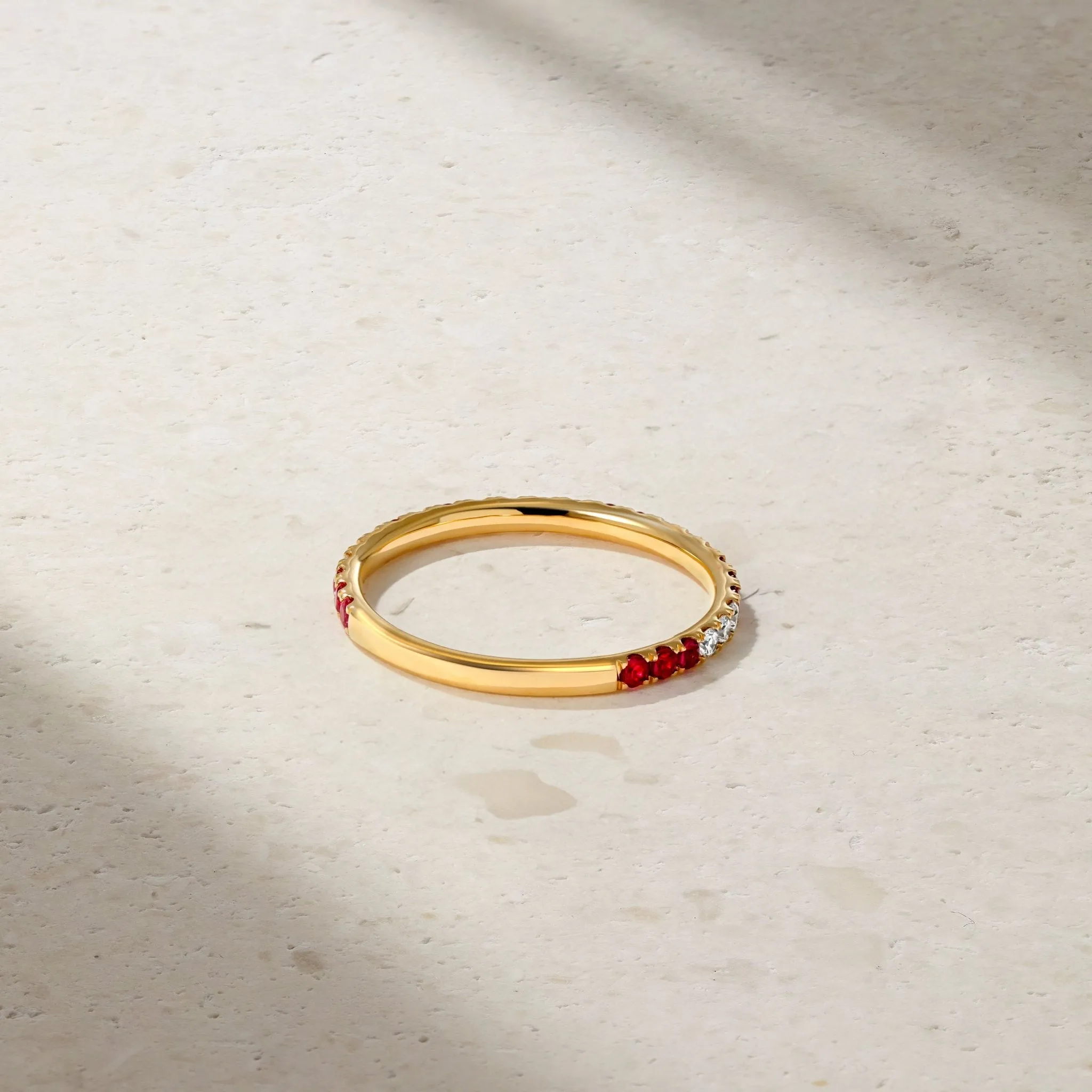 Thread Ruby and Diamond Ring