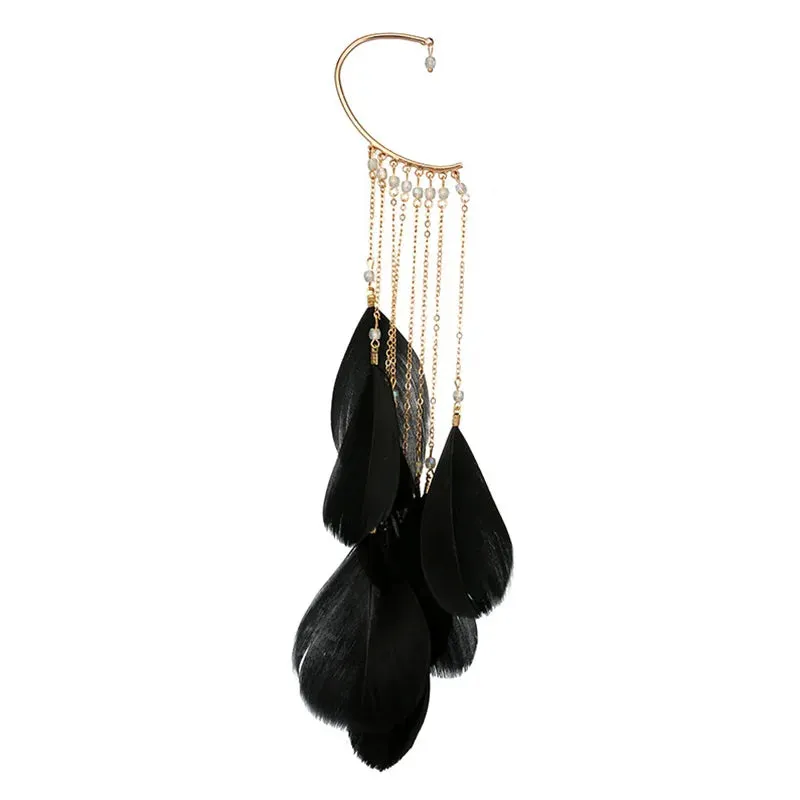 Trendy 1Pc Boho Long Feather Dangle Earrings