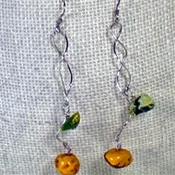 Trendy Jasper Long and Dangling Earrings