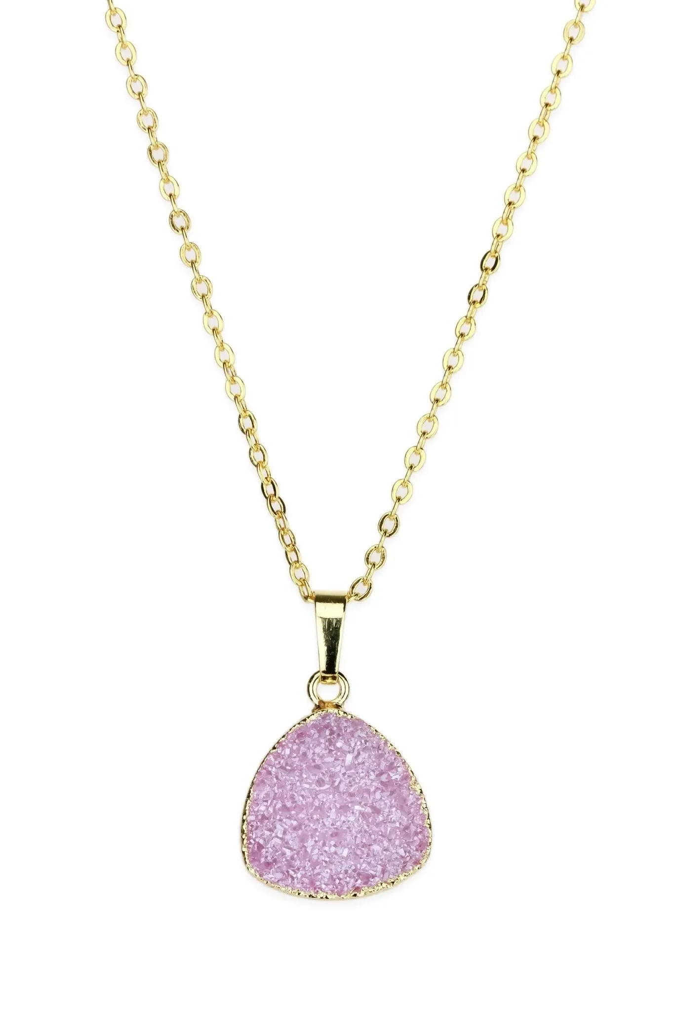 Triangle Pendant Druzy Necklace