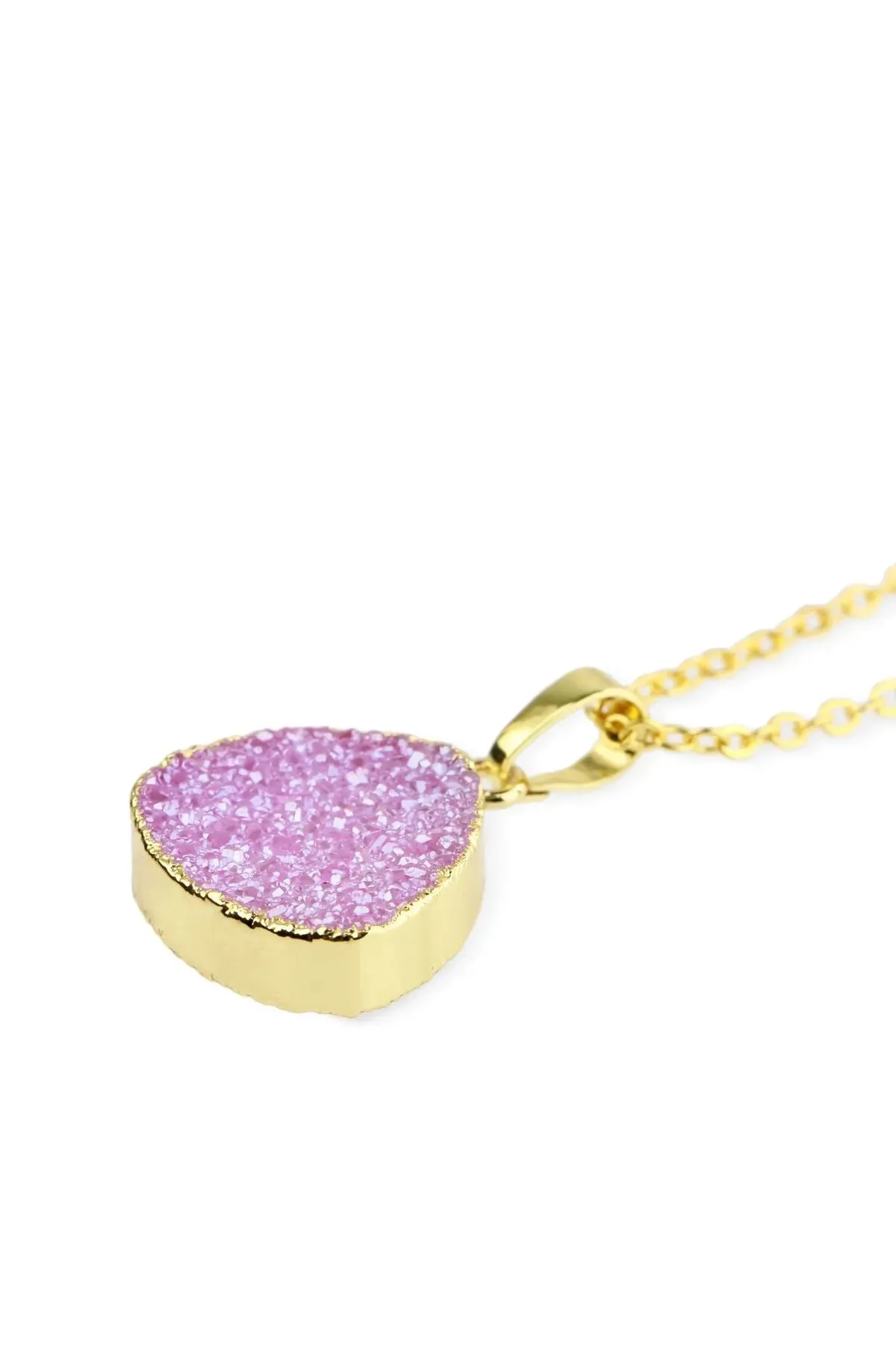 Triangle Pendant Druzy Necklace