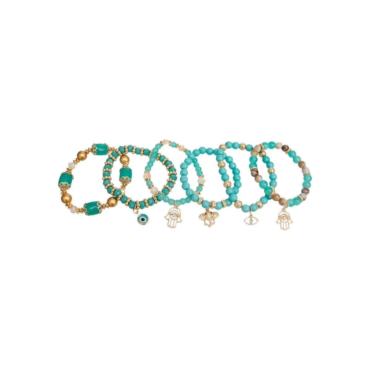 Turquoise Blue Beaded Bracelet Set Must Wear Style for Women