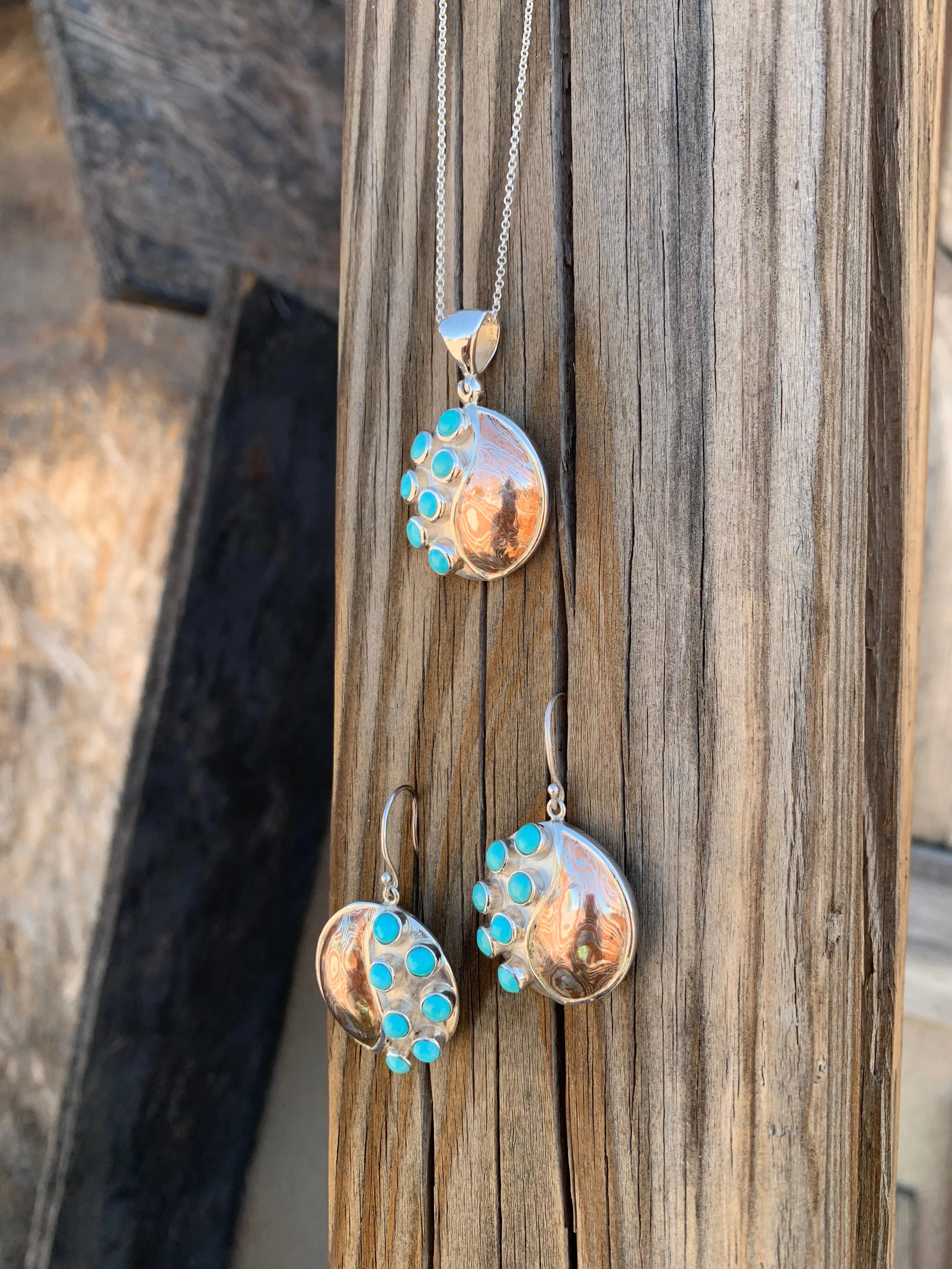 Turquoise pendant & earring set