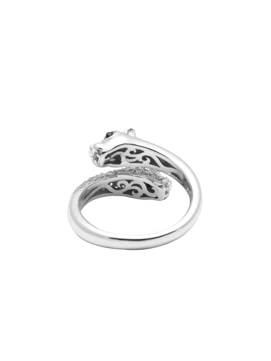 Twisted Panther Ring in Silver