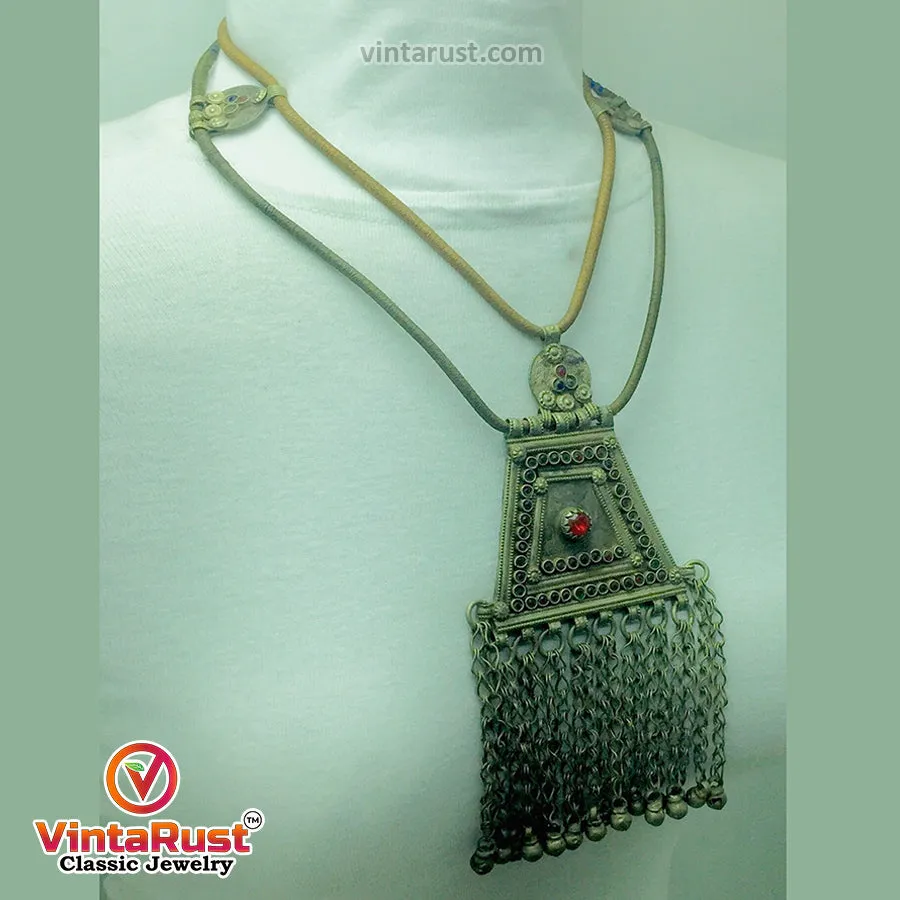 Vintage Two Layers Tribal Pendant Necklace